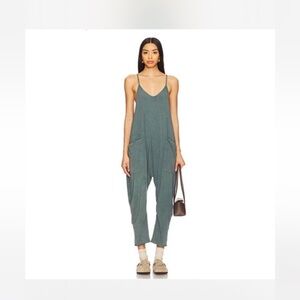 Free People Jade Hot Shot Onesie army green jumpsuit relaxed Beach boho size XS